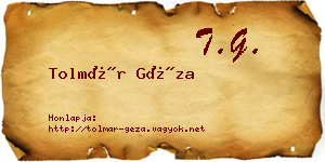 Tolmár Géza névjegykártya