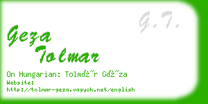 geza tolmar business card